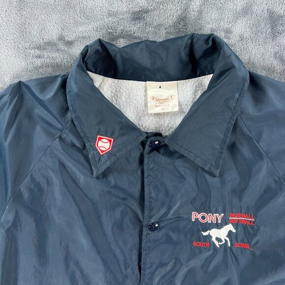 Auburn Sportswear Nylon Coach Jacket Men XL Pony Baseball Softball Vintage 80's - Picture 14 of 16